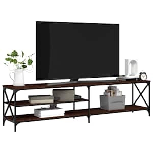 TV skříňka hnědý dub 200 x 40 x 50 cm kompozitní dřevo a kov - obrázek 4