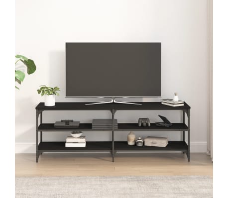 vidaXL TV Cabinet Black Engineered wood, iron 55.1 x 11.8 x 19.7 in