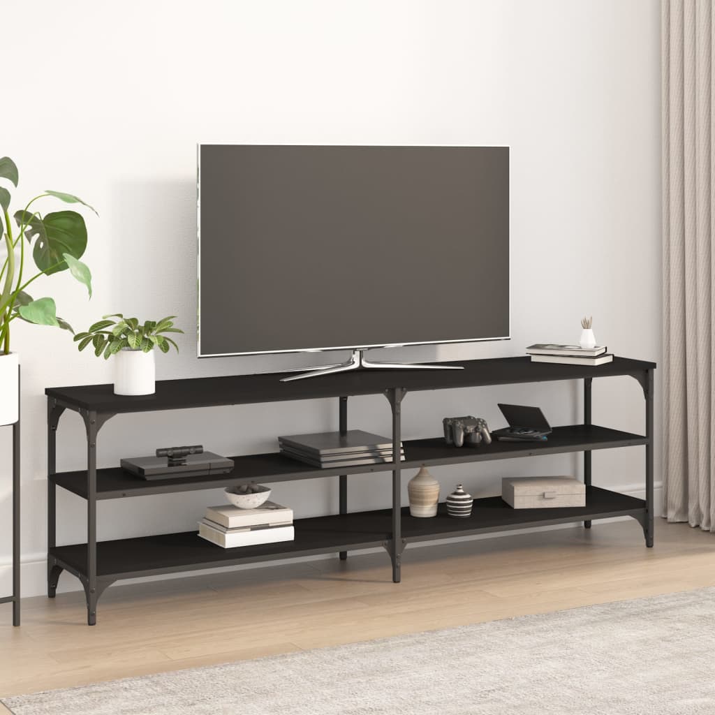 vidaXL Comodă TV, negru, 160x30x50 cm, lemn prelucrat