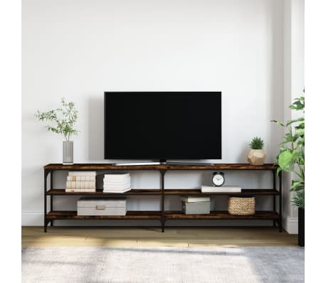 vidaXL TV skříňka kouřový dub 180 x 30 x 50 cm kompozitní dřevo a kov