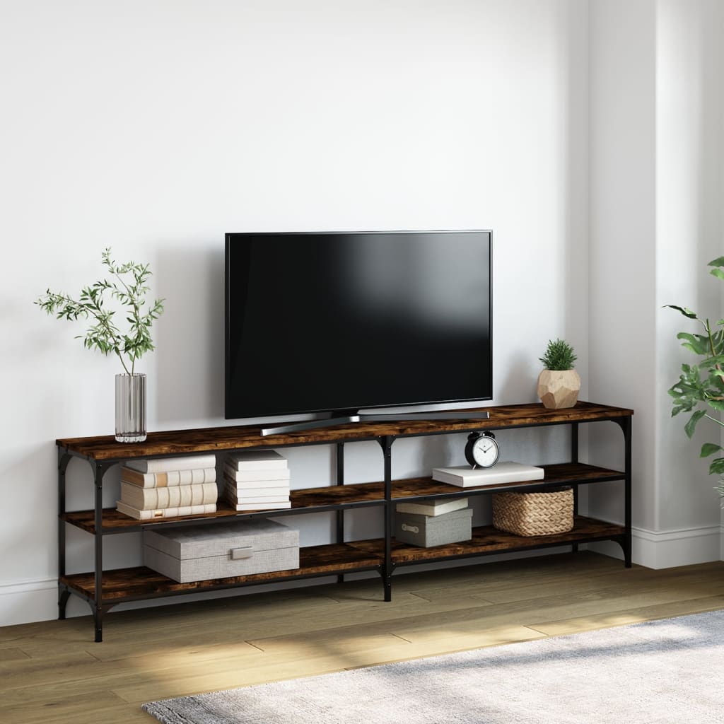 vidaXL TV-Schrank Räuchereiche 180x30x50 cm Holzwerkstoff und Metall