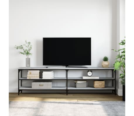 vidaXL TV Cabinet Grey Sonoma 180x30x50 cm Engineered Wood and Metal