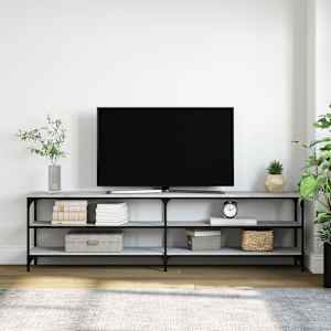 vidaXL TV Cabinet Grey Sonoma 180x30x50 cm Engineered Wood and Metal