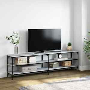 TV skříňka šedá sonoma 180 x 30 x 50 cm kompozitní dřevo a kov - obrázek 1
