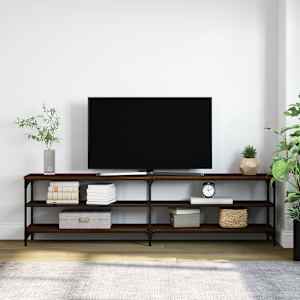 TV skříňka hnědý dub 180 x 30 x 50 cm kompozitní dřevo a kov - obrázek 3