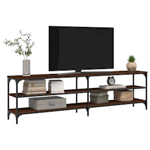 TV skříňka hnědý dub 180 x 30 x 50 cm kompozitní dřevo a kov - obrázek 4