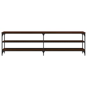 TV skříňka hnědý dub 180 x 30 x 50 cm kompozitní dřevo a kov - obrázek 5