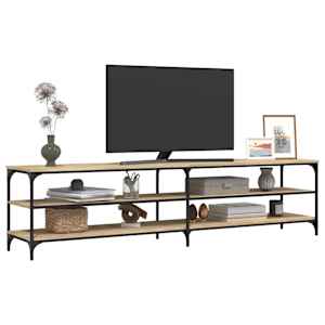TV skříňka dub sonoma 200 x 30 x 50 cm kompozitní dřevo a kov - obrázek 4