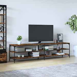TV skříňka kouřový dub 200 x 30 x 50 cm kompozitní dřevo a kov - obrázek 1