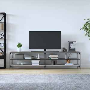 TV skříňka šedá sonoma 200 x 30 x 50 cm kompozitní dřevo a kov - obrázek 3