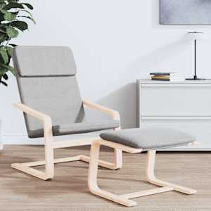 Relaxační židle světle šedá textil - obrázek 3