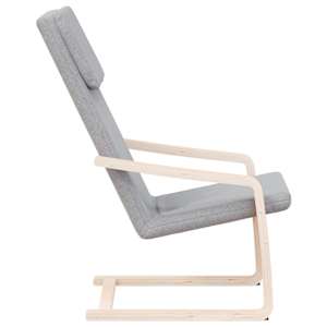 Relaxační židle světle šedá textil - obrázek 5