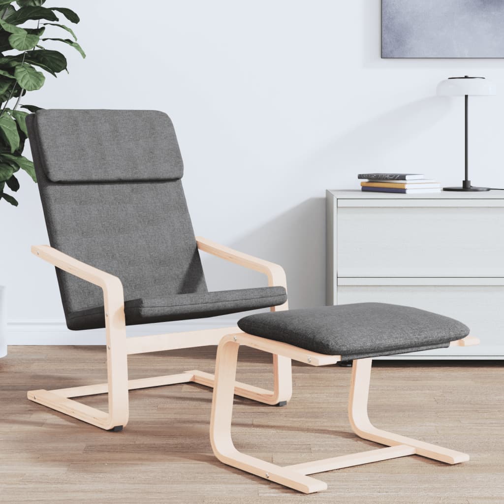vidaXL Relaxstoel stof donkergrijs afbeelding