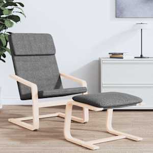 Relaxační židle tmavě šedá textil - obrázek 3