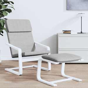 Relaxační židle světle šedá textil - obrázek 3