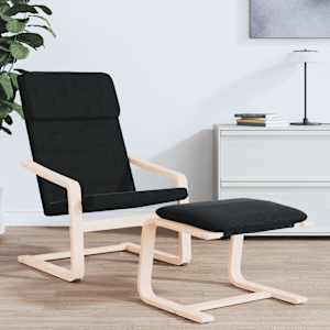 Relaxační židle černá textil - obrázek 3