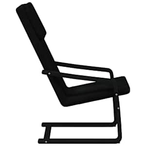 Relaxační židle černá textil - obrázek 5