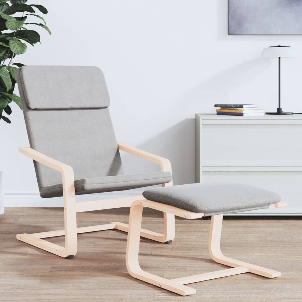 Thumbnail - vidaXL Fußhocker Hellgrau 51x41x40 cm Stoff