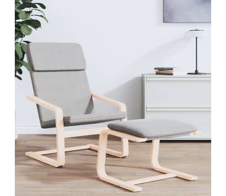 vidaXL Υποπόδιο Ανοιχτό Γκρι 51 x 41 x 40 εκ. Υφασμάτινο