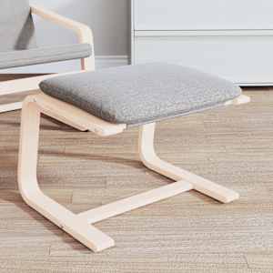 Stolček za noge svetlo siv 51x41x40 cm blago