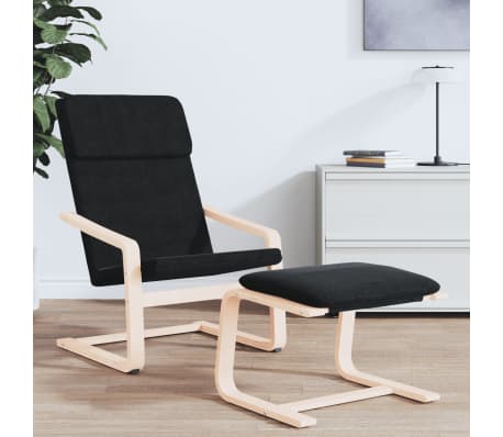 vidaXL Repose-pied Noir 51x41x40 cm Tissu