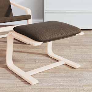 Stolček za noge temno rjav 51x41x40 cm blago