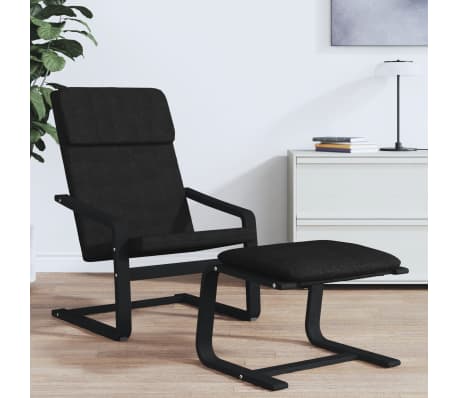 vidaXL Repose-pied Noir 51x41x40 cm Tissu