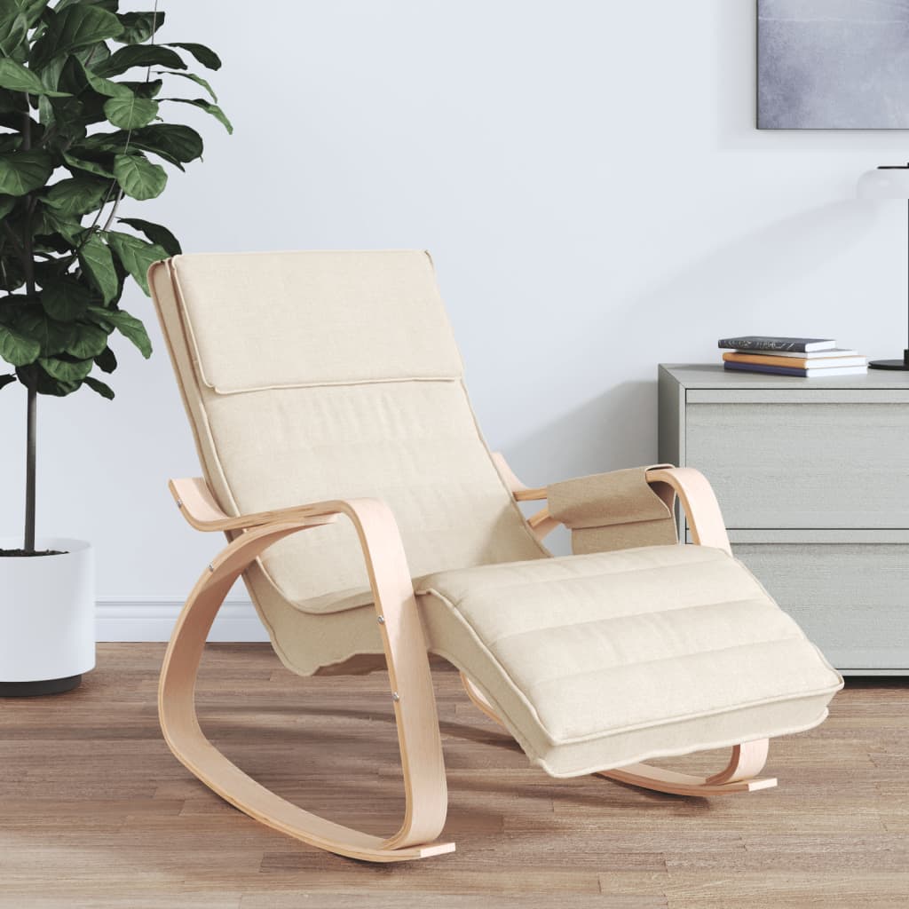 vidaXL Rocking Chair Cream Fabric