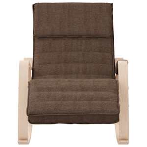 Houpací křeslo tmavě hnědé textil - obrázek 3