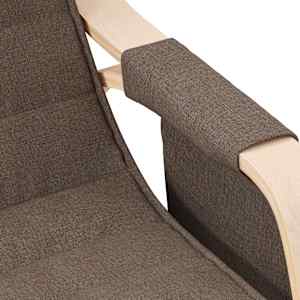 Houpací křeslo tmavě hnědé textil - obrázek 6