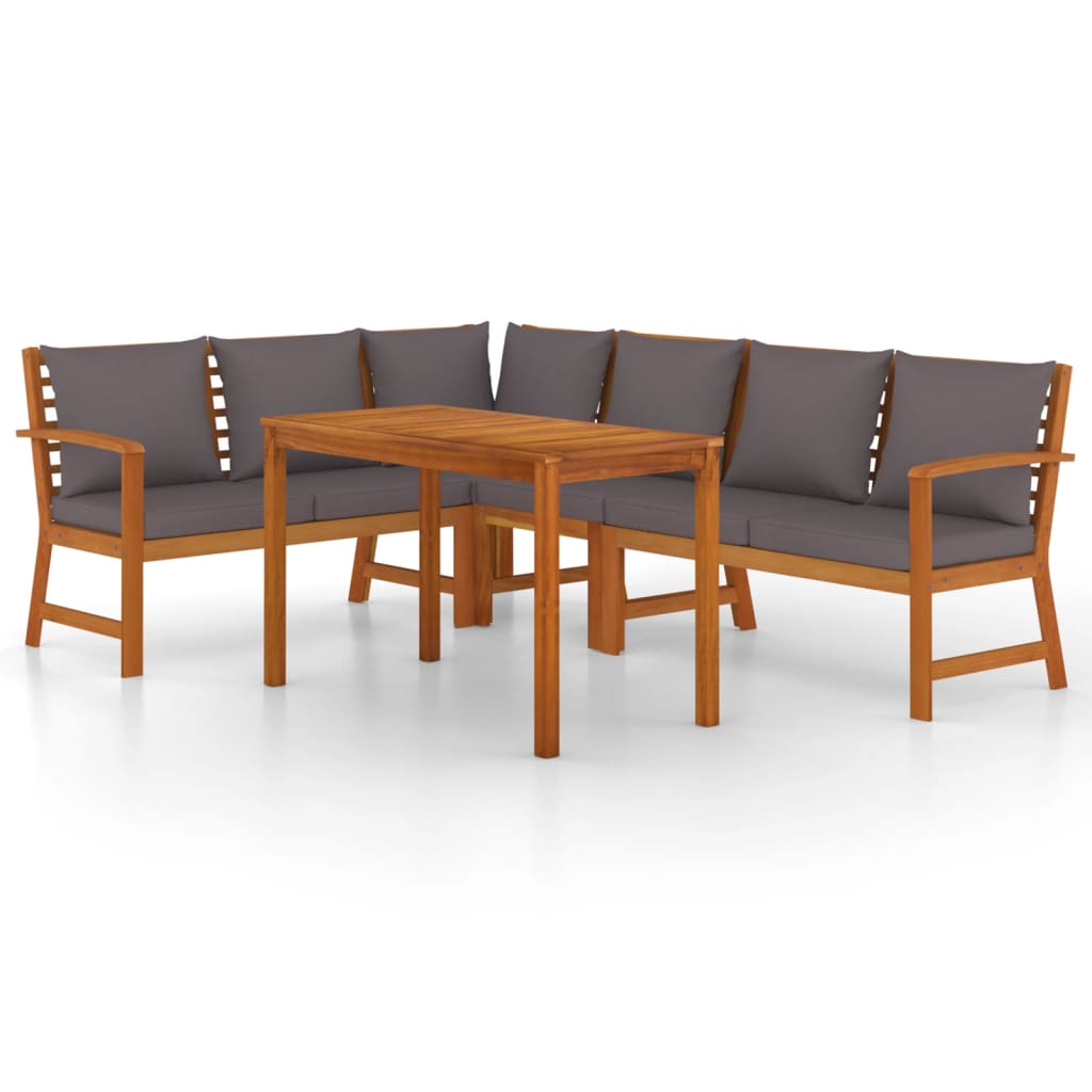 VidaXL Ensemble à Manger De Jardin Coussins 5 Pcs Bois Acacia