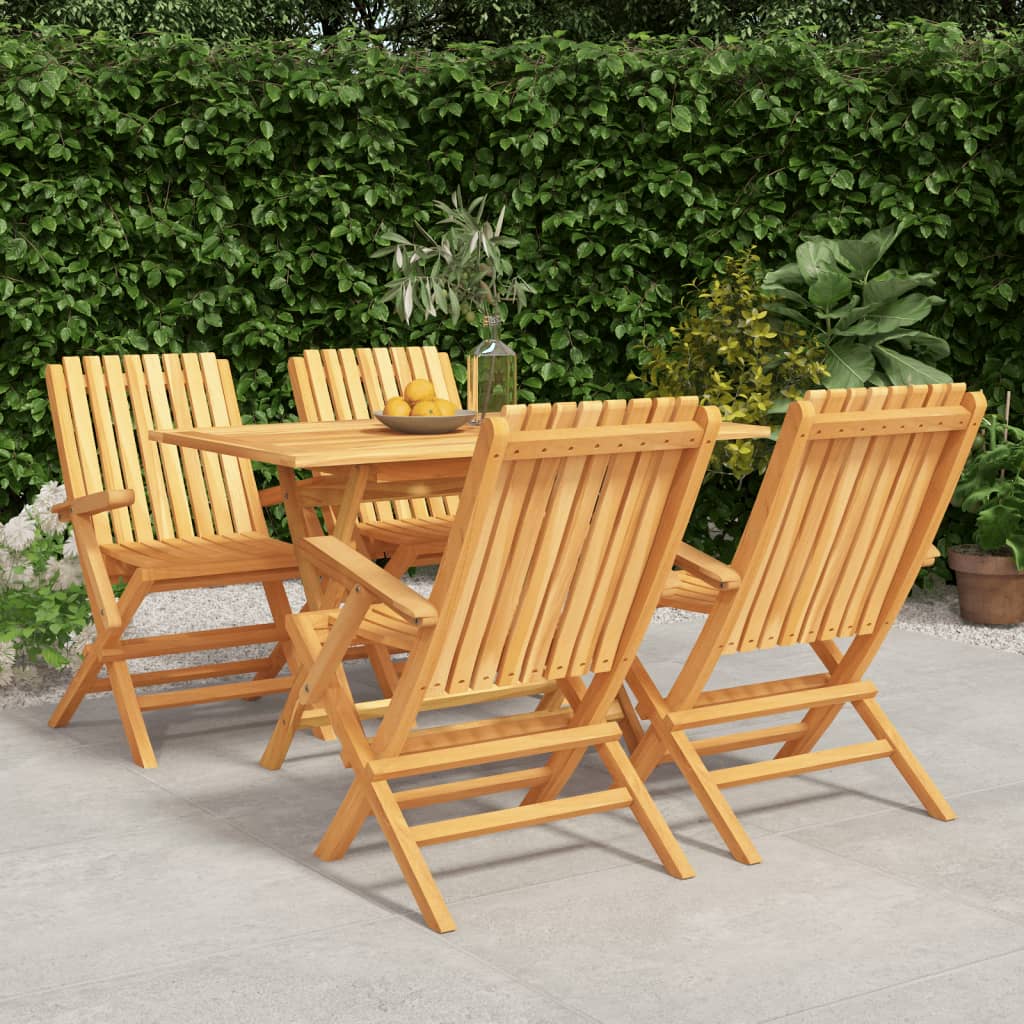 Zestaw mebli ogrodowych - drewno tekowe, składane krzesła, 120x70x75 cm