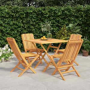 Vrtna jedilna garnitura 5-delna trdna tikovina