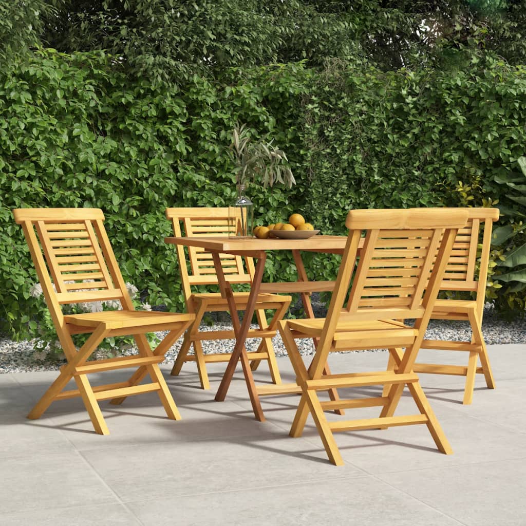Skládací zahradní židle 4 ks 47x63x90 cm masivní teakové dřevo