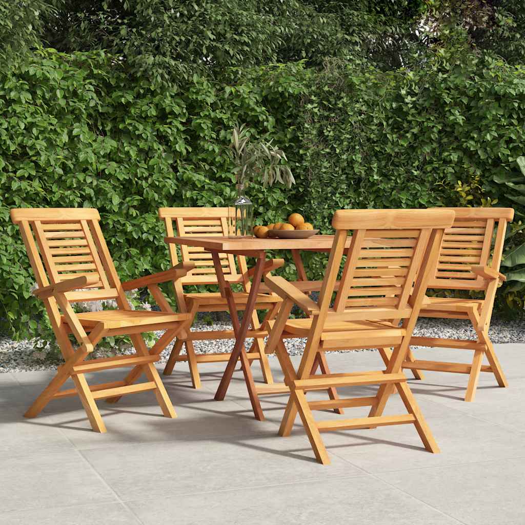vidaXL Gartenstühle 4 Stk. Klappbar 56x63x90 cm Massivholz Teak
