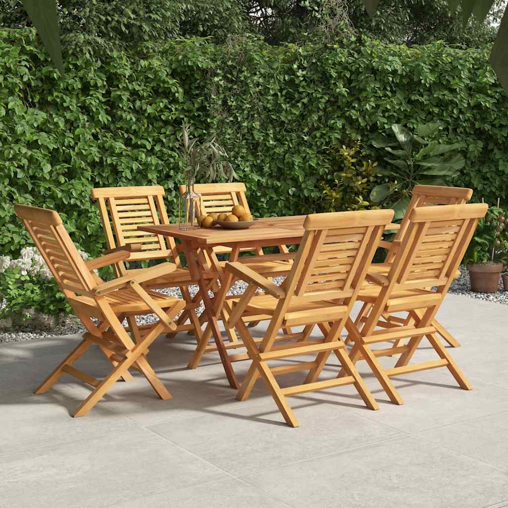 vidaXL Scaune de grădină pliante, 6 buc., 56x63x90 cm, lemn masiv tec