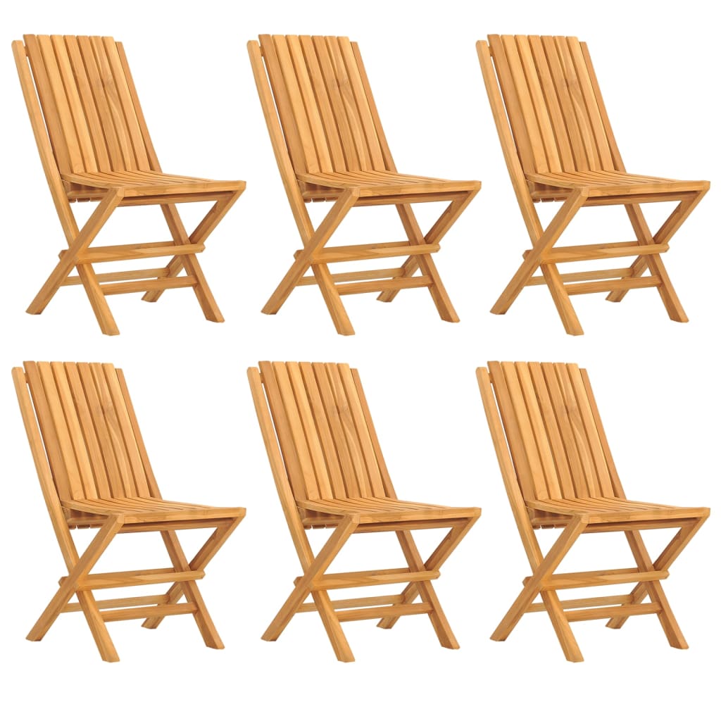 Thumbnail - vidaXL Gartenstühle 6 Stk. Klappbar 47x47x89 cm Massivholz Teak