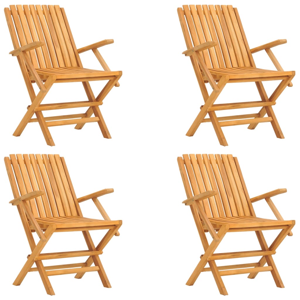 vidaXL Skládací zahradní židle 4 ks 61x67x90 cm masivní teakové dřevo