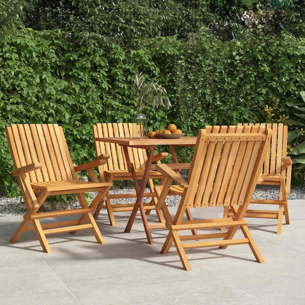 vidaXL Hopfällbara stolar 4 st 61x67x90 cm massivt trä i teak
