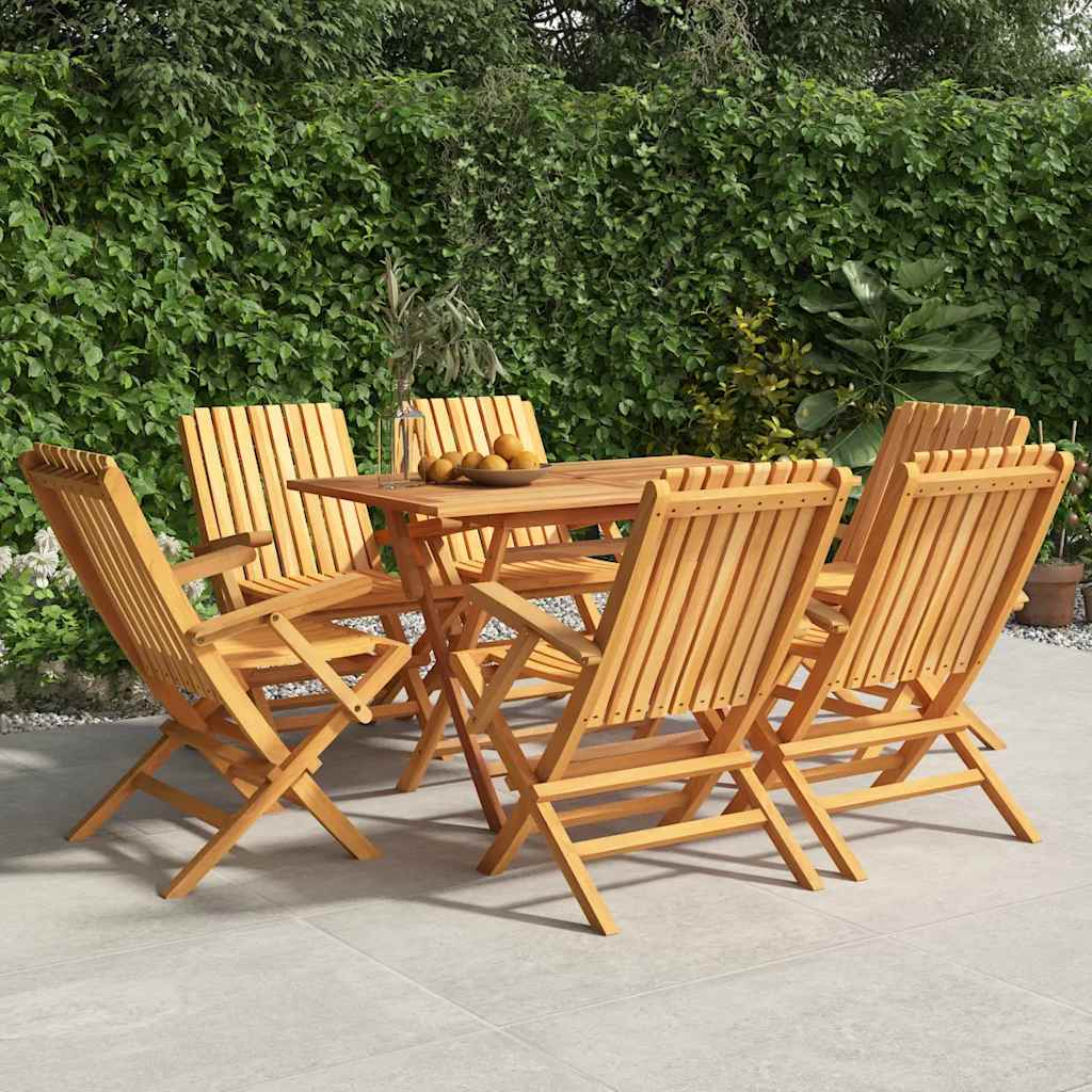 vidaXL Hopfällbara stolar 6 st 61x67x90 cm massivt trä i teak