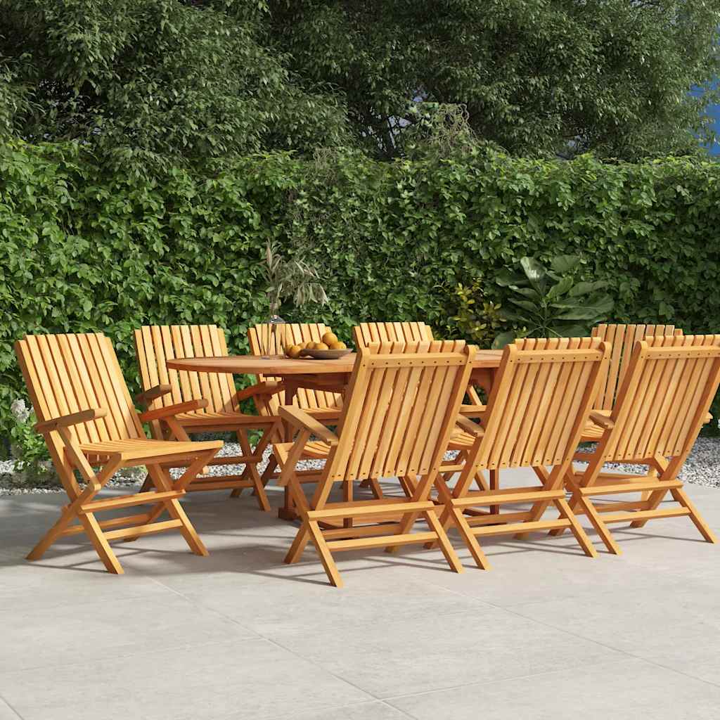 vidaXL Hopf&auml;llbara stolar 8 st 61x67x90 cm massivt tr&auml; i teak