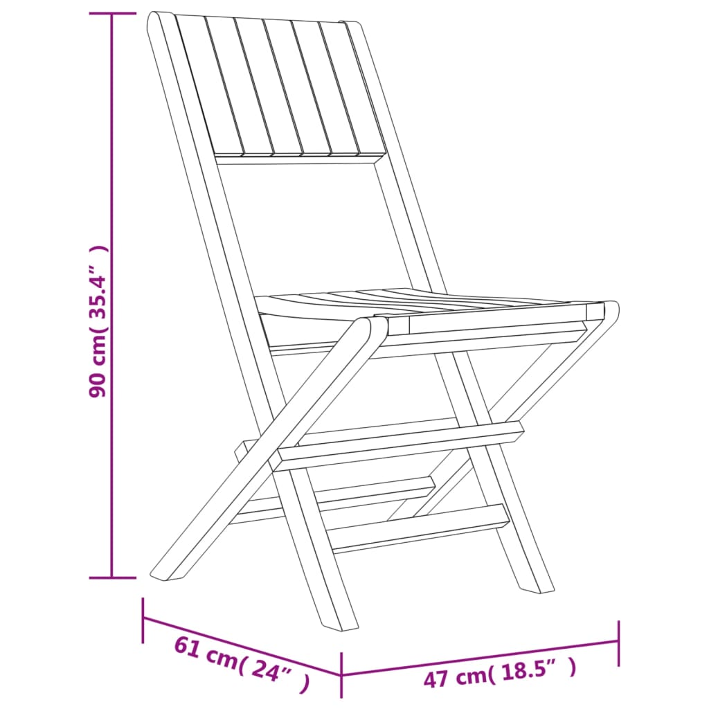 Skládací zahradní židle 8 ks 47x61x90 cm masivní teakové dřevo