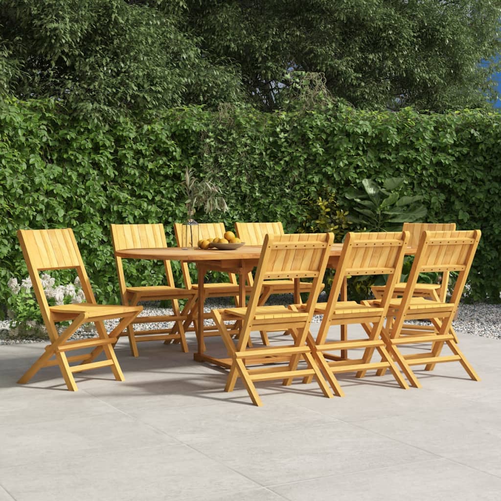 vidaXL Gartenstühle 8 Stk. Klappbar 47x61x90 cm Massivholz Teak