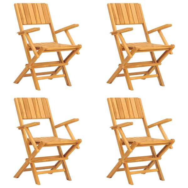 vidaXL Kokkupandavad toolid 4 tk 55x61x90 cm t&auml;ispuidust tiikpuust