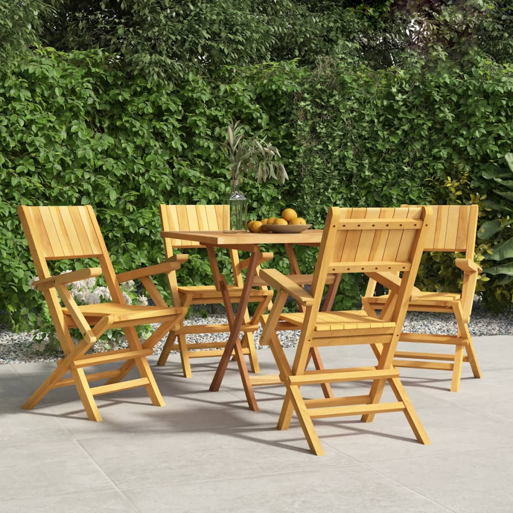 Skládací zahradní židle 4 ks 55x61x90 cm masivní teakové dřevo