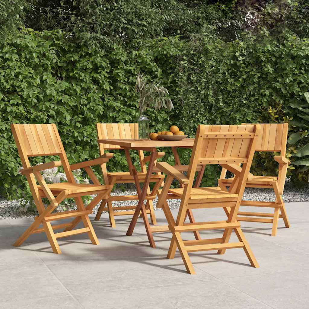 vidaXL Hopfällbara stolar 4 st 55x61x90 cm massivt trä i teak