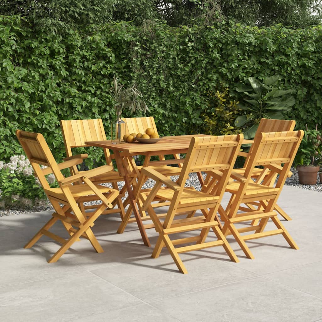 vidaXL Chaises de jardin pliantes 6 pcs 55x61x90 cm bois massif teck