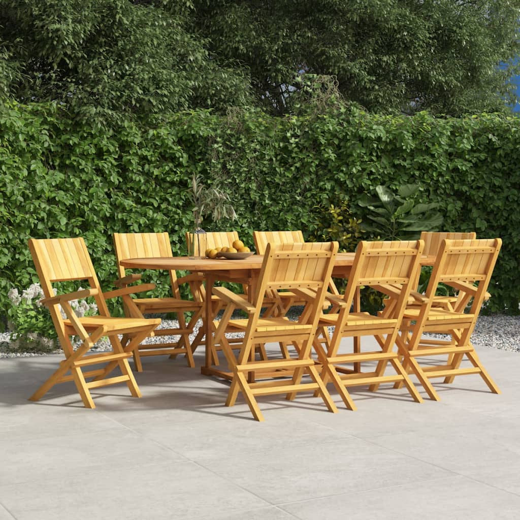 vidaXL Chaises de jardin pliantes 8 pcs 55x61x90 cm bois massif teck