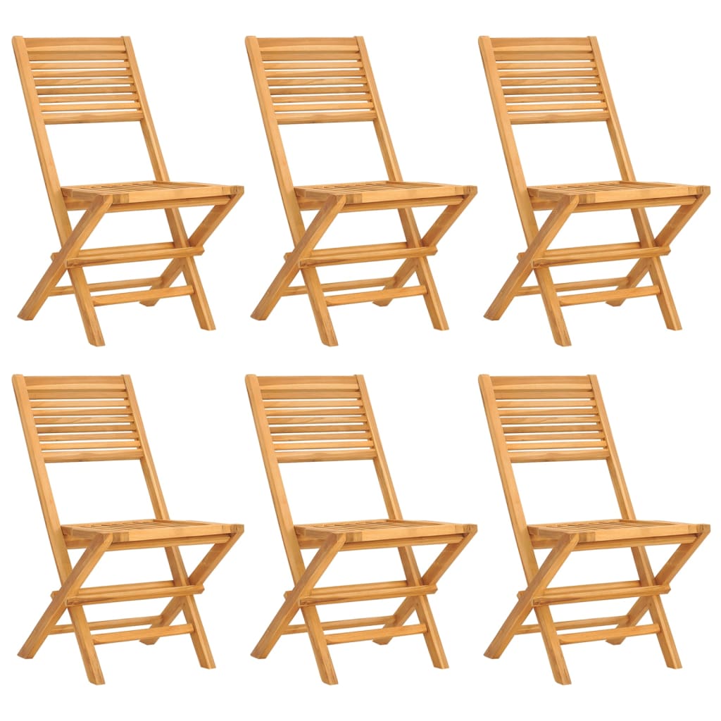 Image of vidaXL Folding Garden Chairs 6 pcs 47x62x90 cm Solid Wood Teak
