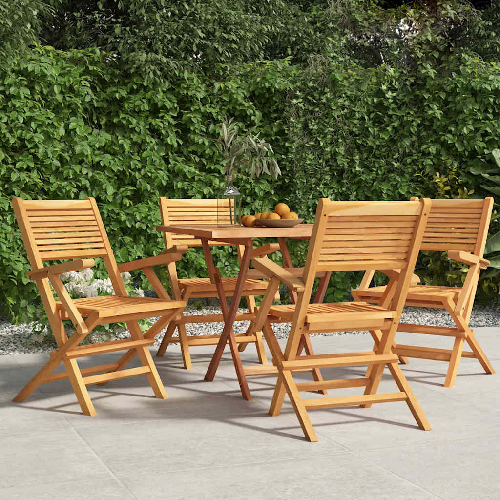 vidaXL Hopf&auml;llbara stolar 4 st 55x62x90 cm massivt tr&auml; i teak